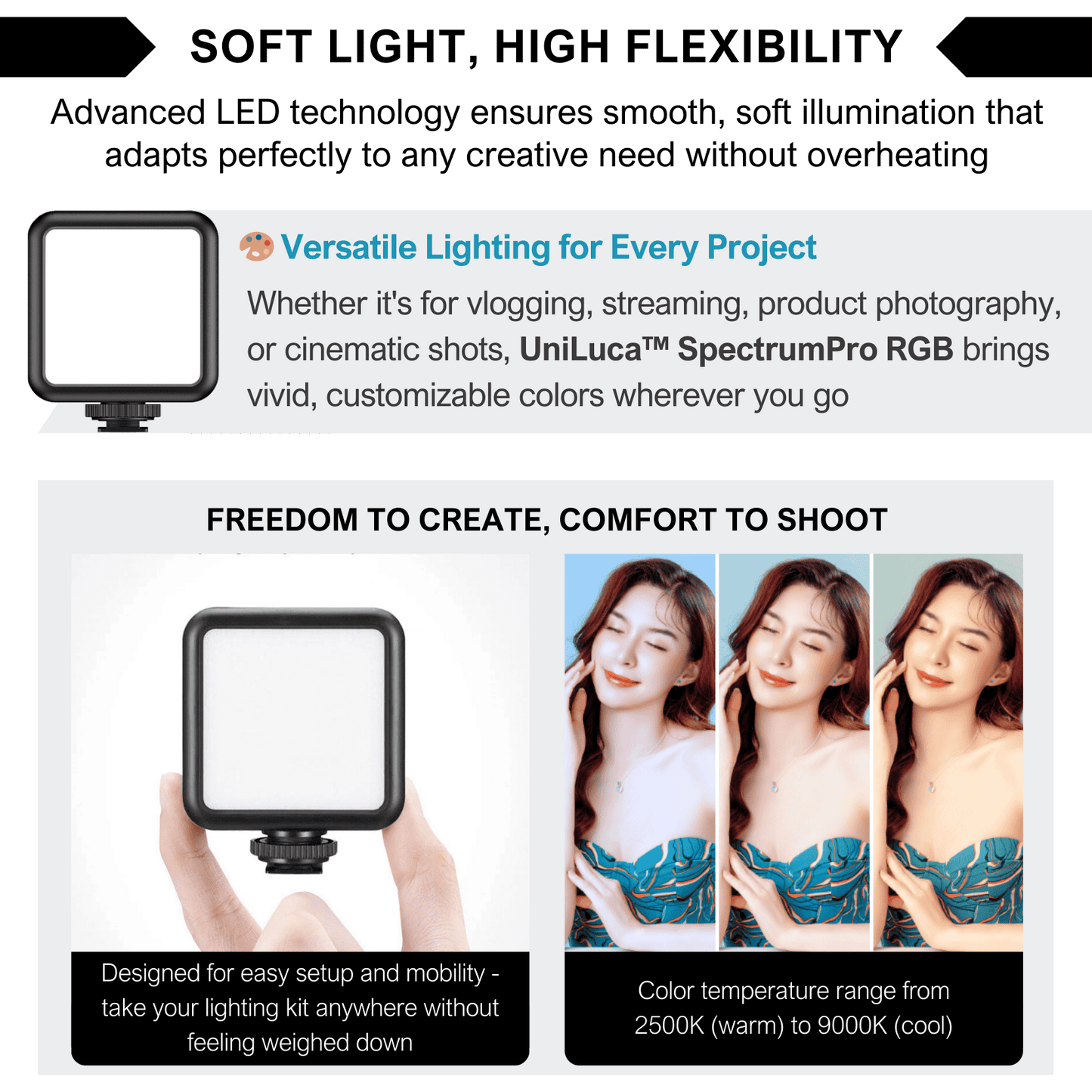 UniLuca™ SpectrumPro RGB LED Video Light