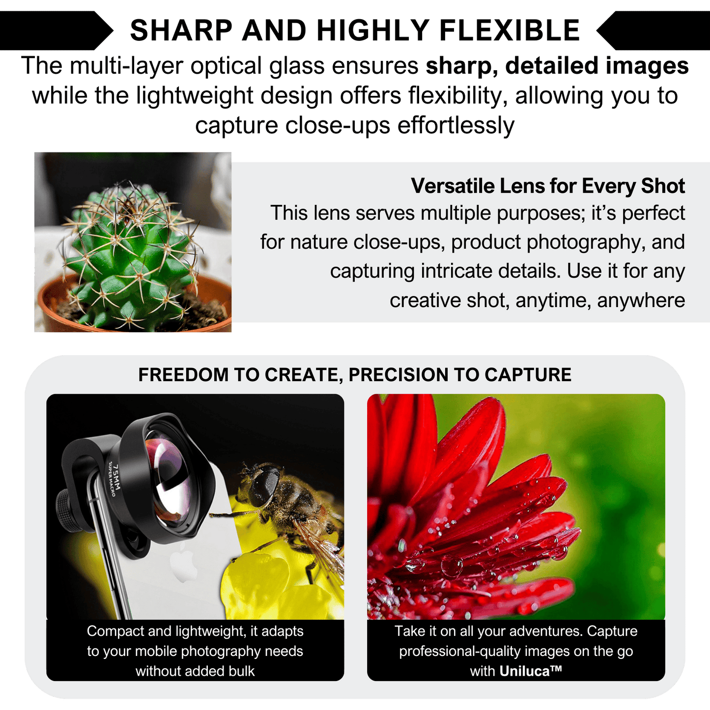 Uniluca™ 75mm 10X Macro Lens