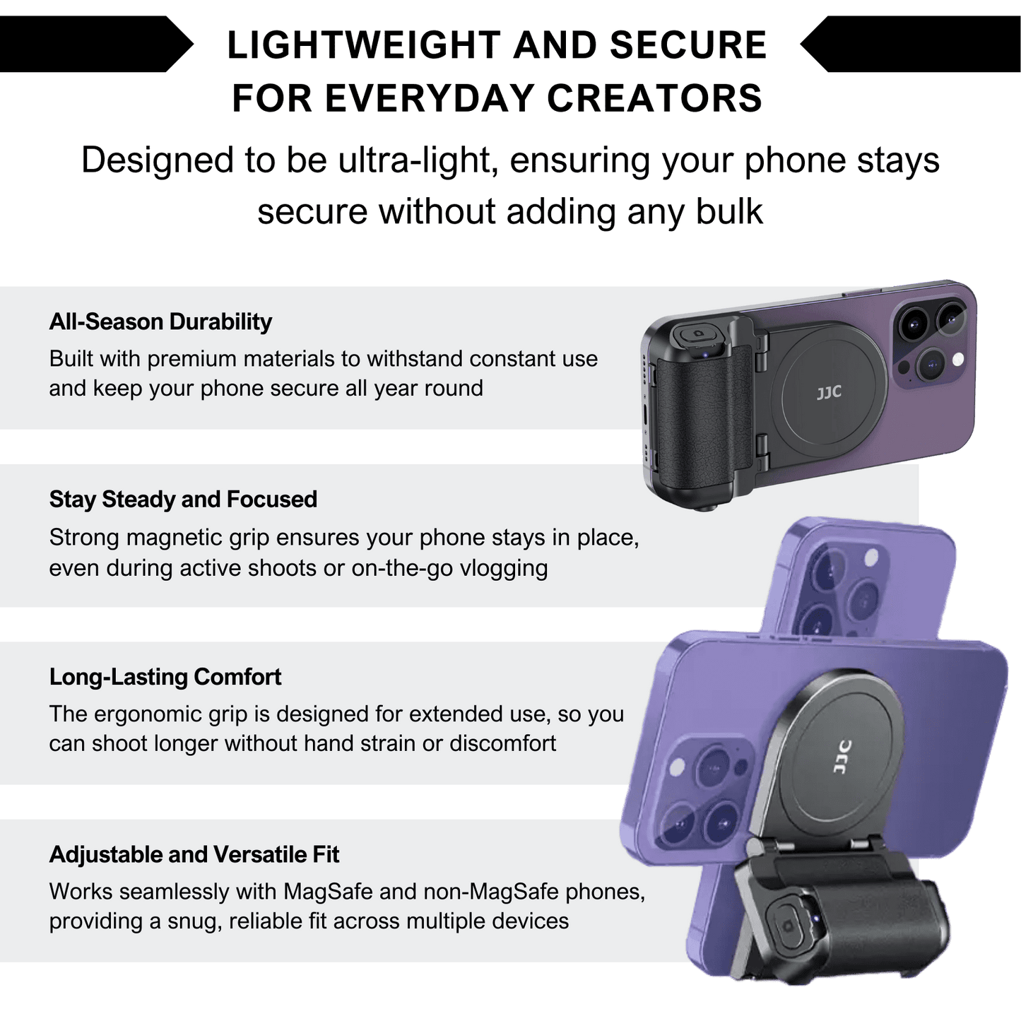 Uniluca™ MagGrip Vlogger Pro – Works on all smartphones