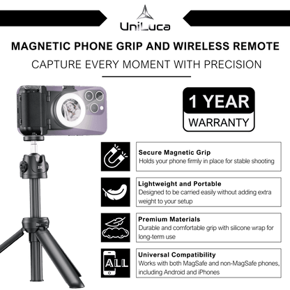Uniluca™ MagGrip Vlogger Pro – Works on all smartphones