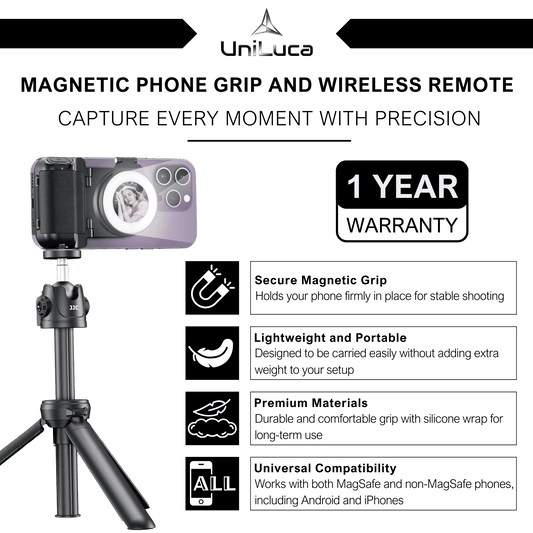 Uniluca™ MagGrip Vlogger Pro – Works on all smartphones