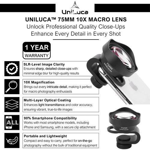 Uniluca™ 75mm 10X Macro Lens