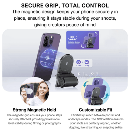Uniluca™ MagGrip Vlogger Pro – Works on all smartphones